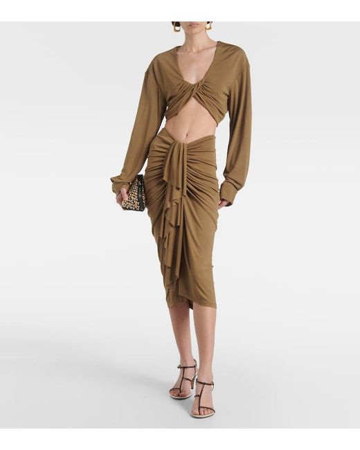 Christopher Esber Green Vivenda Jersey Crop Top