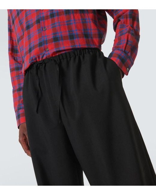 The Row Black Donatello Mid-Rise Wool Wide-Leg Pants for men