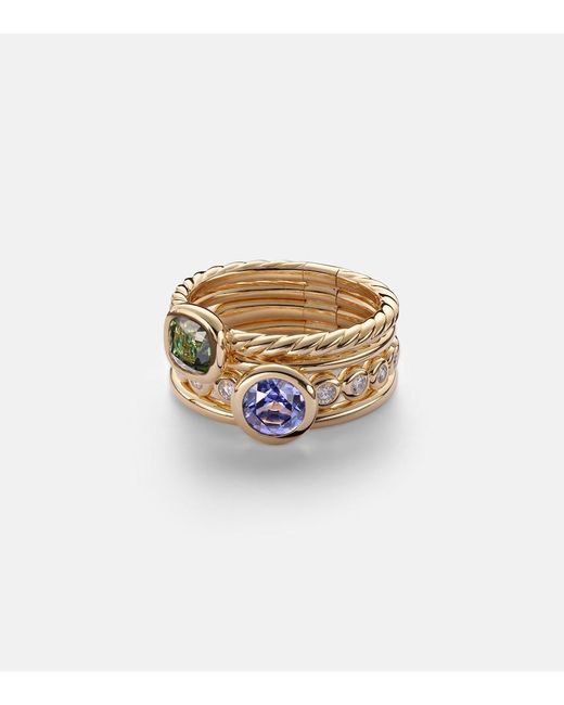 David Yurman White Dy Mercer 18Kt Ring With Gemstones