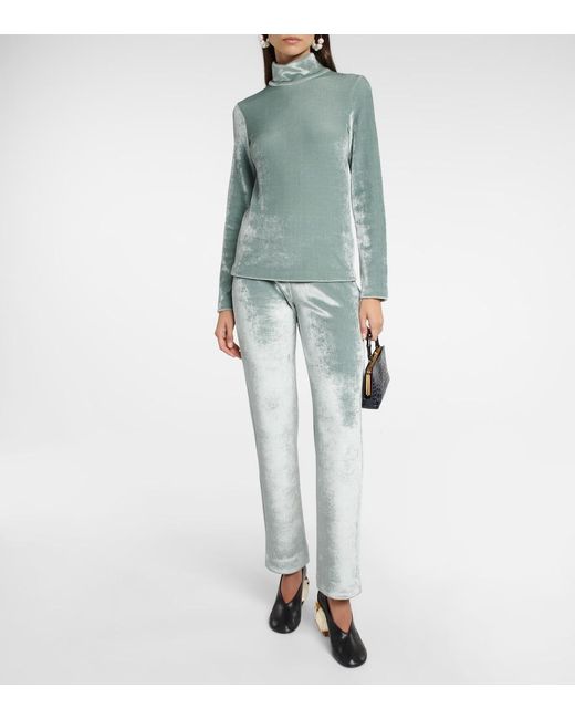 Jil Sander Green Turtleneck Top