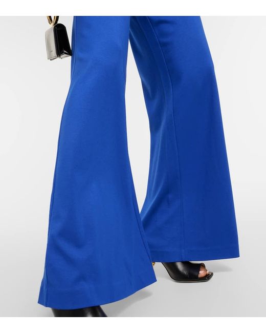 Diane von Furstenberg Blue Shing Jersey Wide-Leg Jumpsuit