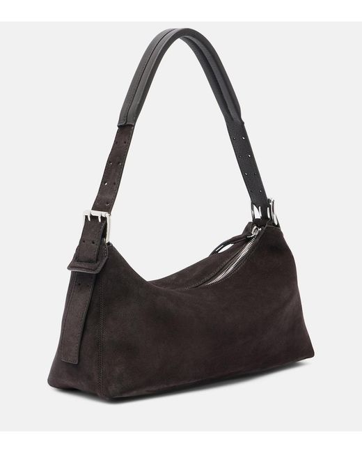 Lemaire Black Small Belted Suede Shoulder Bag