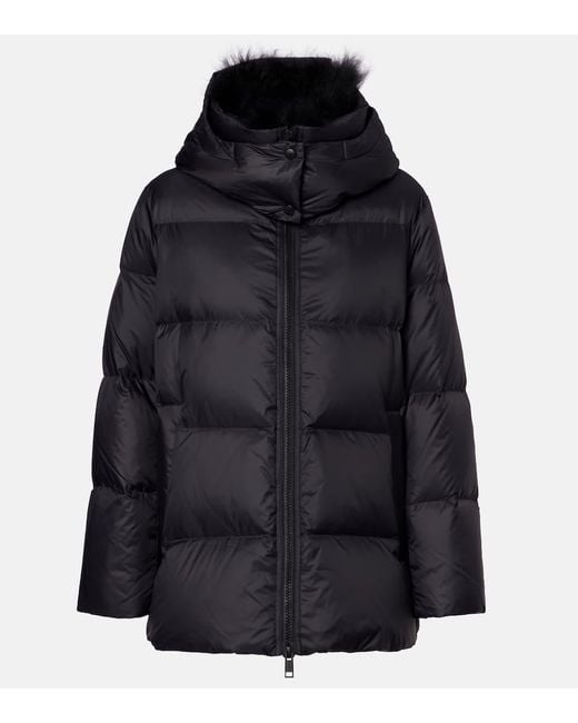 Yves Salomon Black Quilted Down Jacket