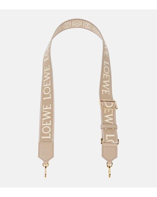 Loewe White Anagram Leather-Trimmed Strap