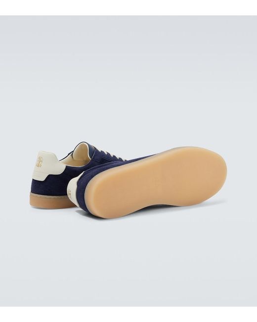Brunello Cucinelli Blue Suede Sneakers for men
