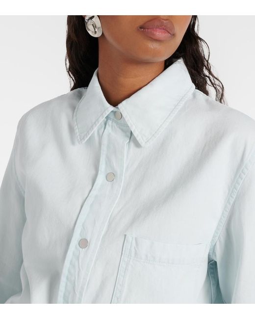 Vince White Cotton Twill Overshirt