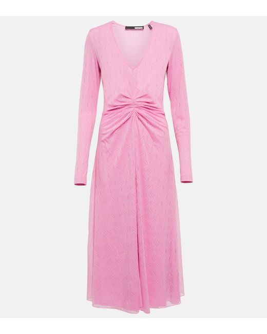 ROTATE BIRGER CHRISTENSEN Lace Midi Dress in Pink | Lyst