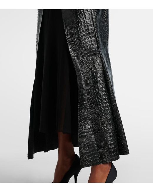 Junya Watanabe Black Snake-Effect Midi Dress