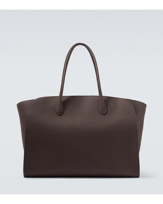 The Row Brown Marlo 17 Leather Tote Bag for men