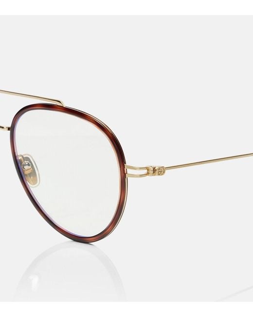 Gucci Brown Aviator-Brille Gg Tiny