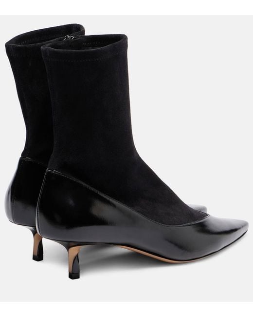 Jacquemus Black Tourni Leather And Suede Ankle Boots