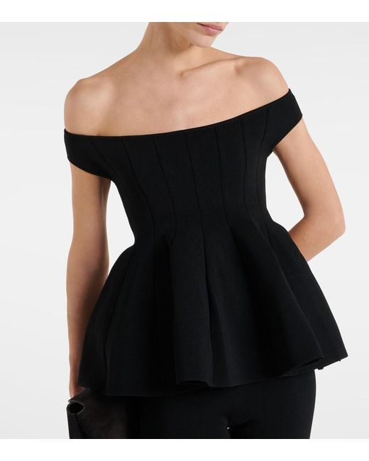 Altuzarra Black Simone Off-Shoulder Top