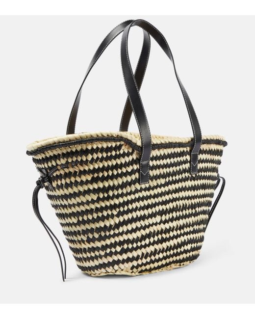 Isabel Marant Black Cadix Medium Raffia Basket Bag