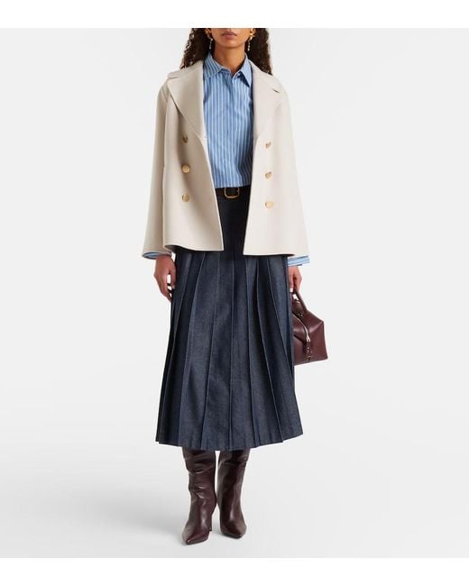 Max Mara Natural Margot Virgin Wool Peacoat