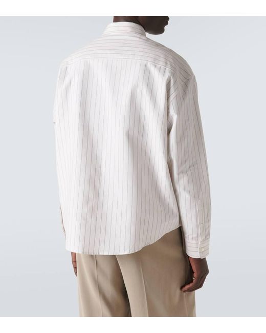 Camisa oxford de algodon a rayas AMI de hombre de color White