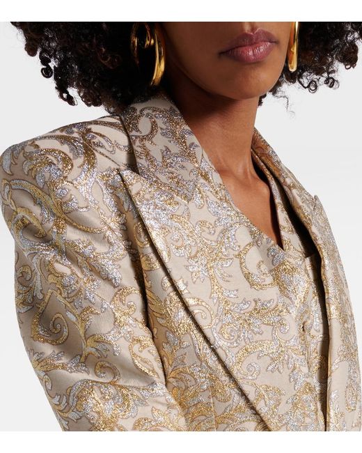 Stella McCartney Natural Single-Breasted Brocade Blazer