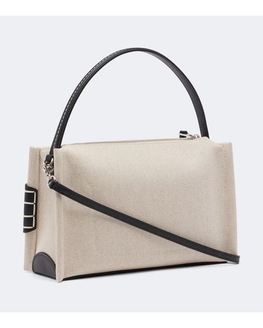 J.W. Anderson Black Loafer Medium Canvas And Leather Shoulder Bag