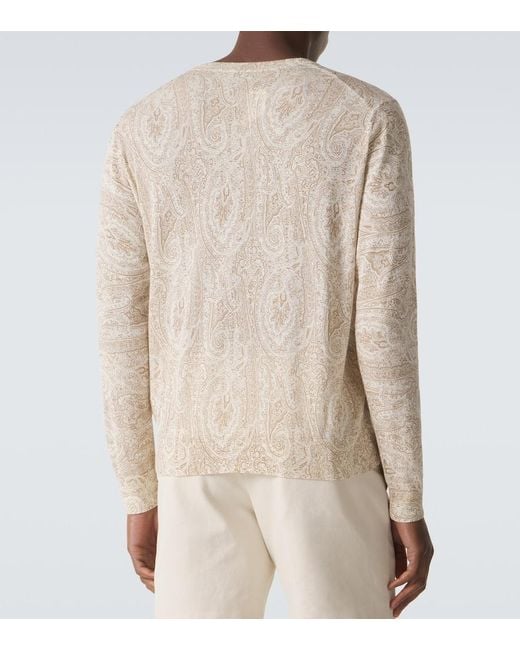 Etro Natural Cotton And Silk Sweater for men