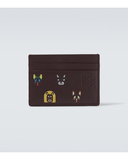 Loewe Brown X Louis Wain Leather Card Holder for men
