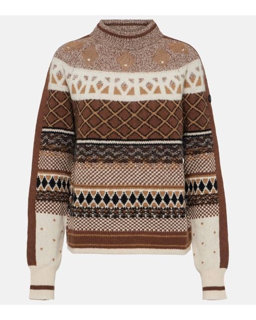 Bogner Brown Annette Knitted Jacquard Sweater
