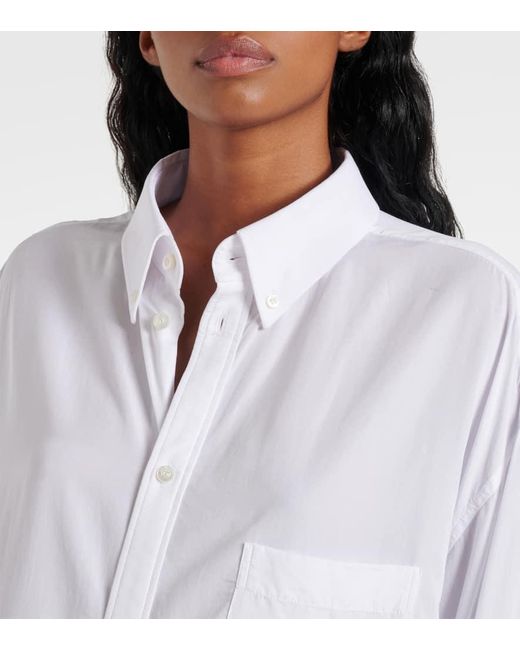 Balenciaga White Oversize-Hemd Mit Spitze