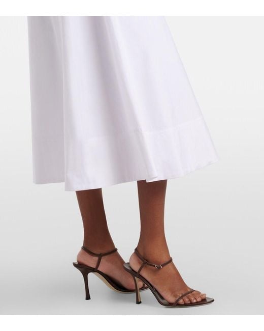 Veronica Beard White Lisette Cotton-Blend Midi Dress