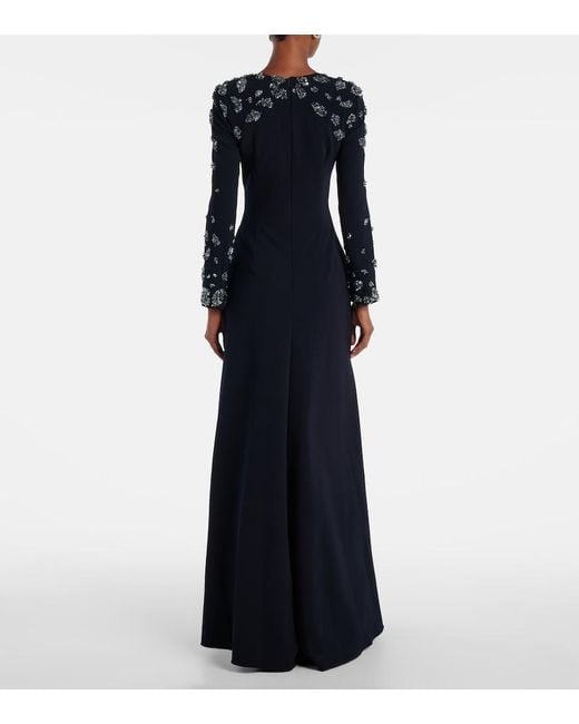 Marmar Halim Blue Embellished Gown