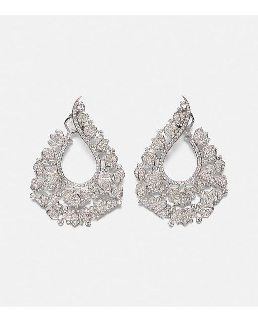 ANANYA Metallic Scatter Lotus 18Kt Earrings With Diamonds