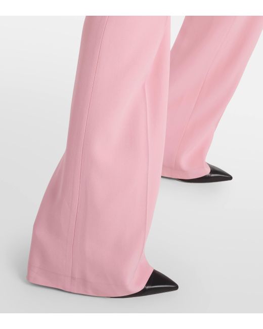 Alexander McQueen Pink High-rise Crepe Flared Pants
