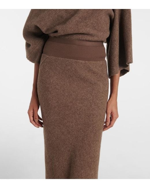 Rick Owens Brown Coda Wool Maxi Skirt