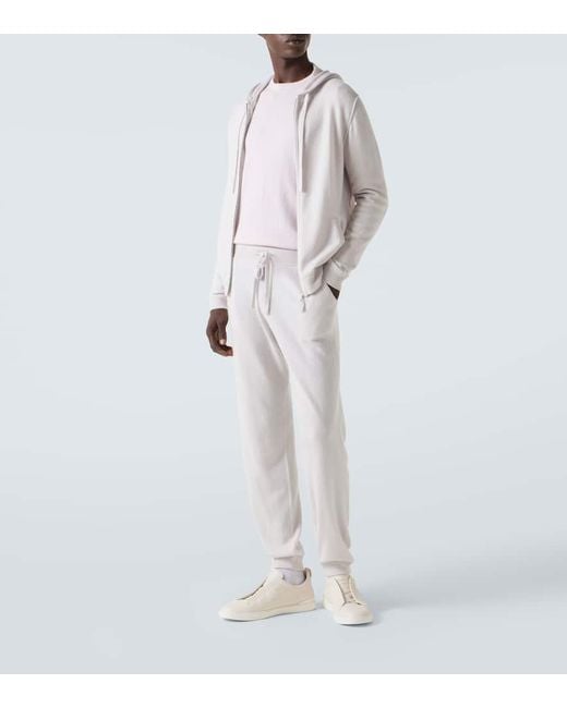 Pantalones Deportivos De Lana Y Cachemir Allude de hombre de color White