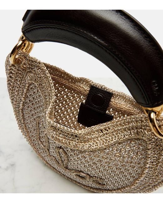 Chloé Metallic Summer Banana Mini Crochet Shoulder Bag