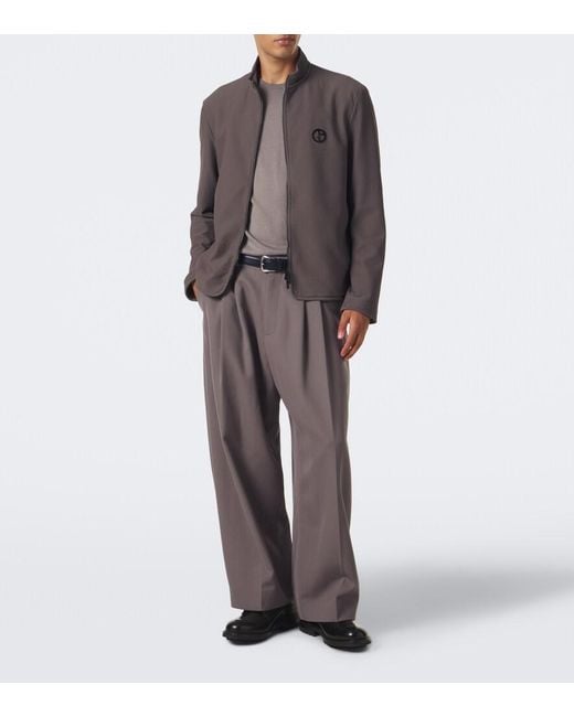 Giorgio Armani Gray Logo Blouson Jacket for men