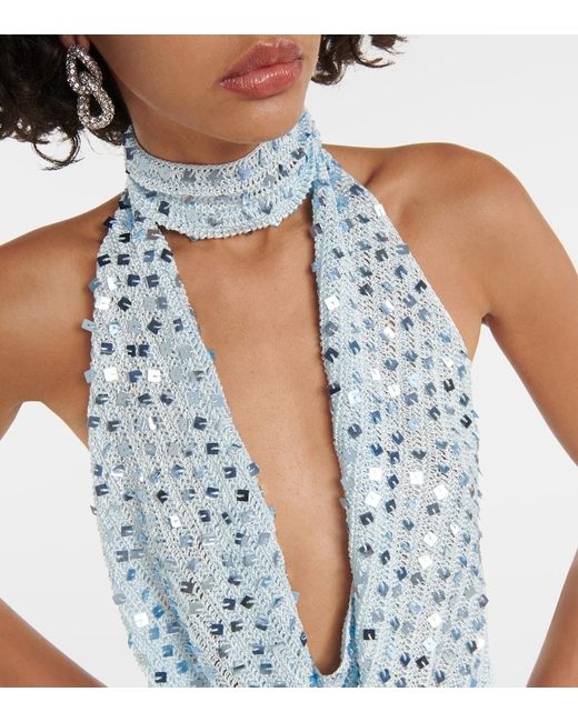 AYA MUSE Blue Tipo Sequined Minidress