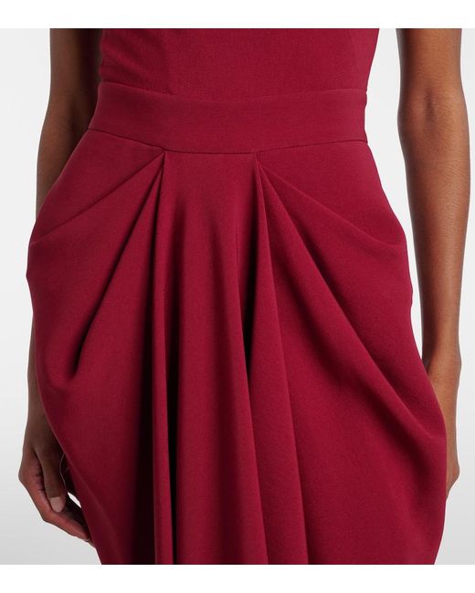 Givenchy Red Asymmetrical Draped Midi Dress
