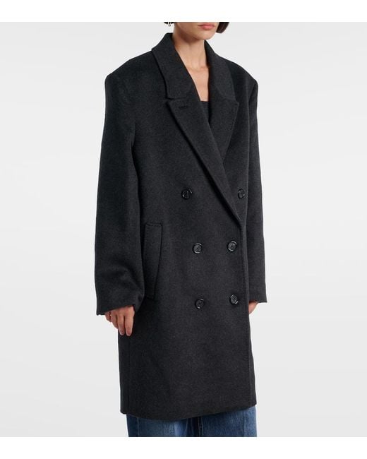 TOTEME Women's Black Double-Breasted Cashmere Coat