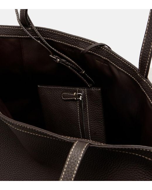 The Row Black Tote Bag Park Large Aus Leder
