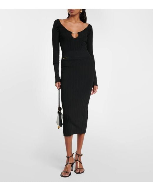 Jacquemus Black Le Haut Pralu Logo Ribbed-Knit Top