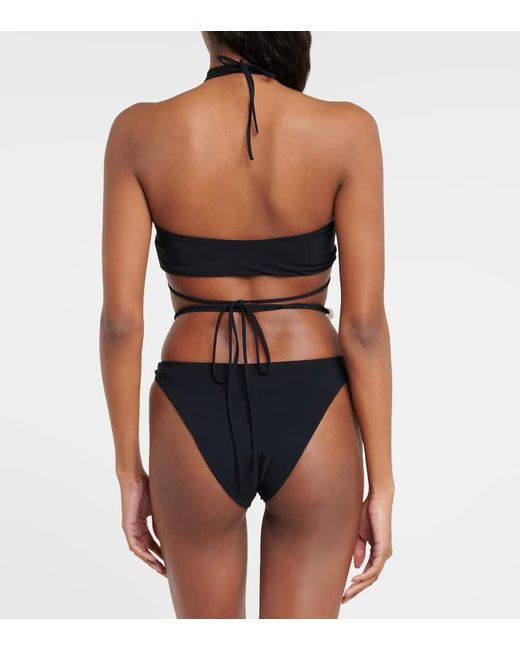 Top de bikini bandeau con cuentas Magda Butrym de color Black