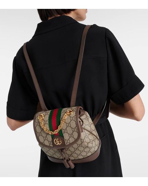 Gucci Brown Ophidia Medium GG Canvas Backpack