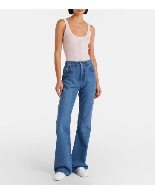 Gabriela Hearst Pink Lucy Rib-Knitted Wool Tank Top