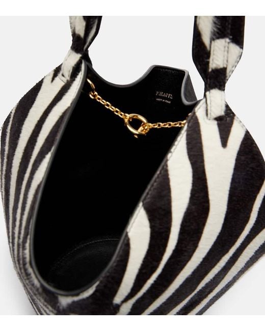 Khaite Black Lotus Mini Calf Hair And Suede Tote Bag