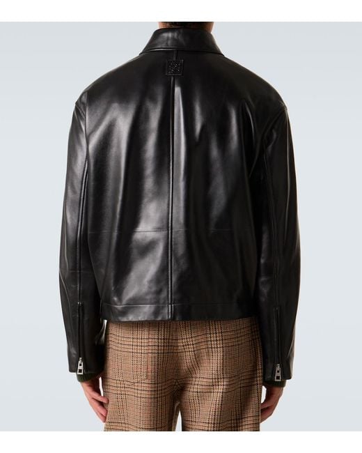 Loewe Black Leather Jacket for men