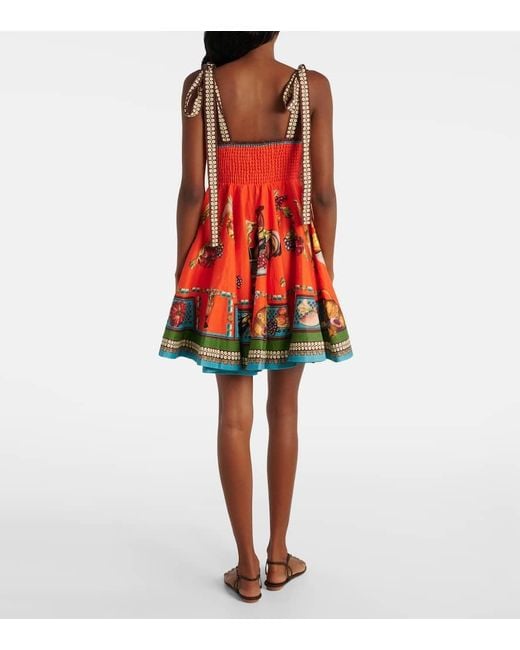 Vestido Corto Rocco De Lino Estampado ALÉMAIS de color Multicolor