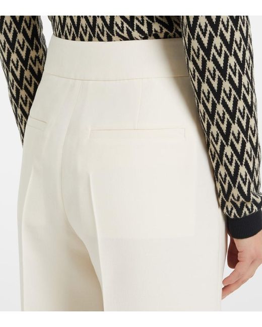 Valentino White Crepe Couture Wide-Leg Pants