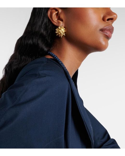 YSSO Metallic Sea Urchin 24Kt-Plated Earrings