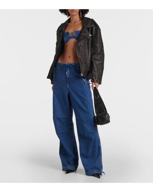 Dion Lee Blue Parachute Mid-rise Wide-leg Jeans