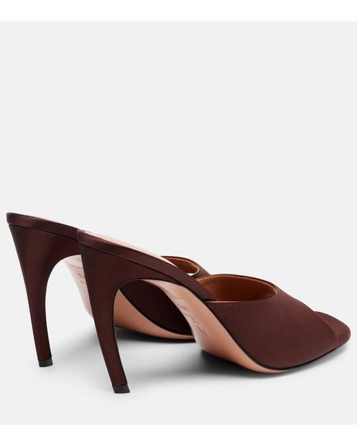 The Attico Brown Betta 95 Satin Mules