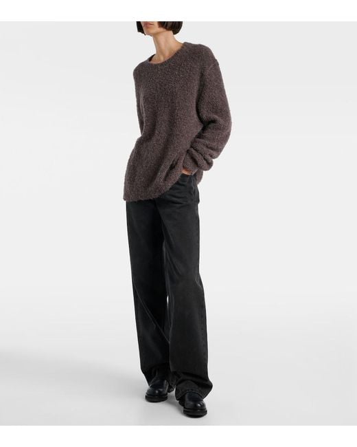 The Row Black Clair High-Rise Straight Jeans