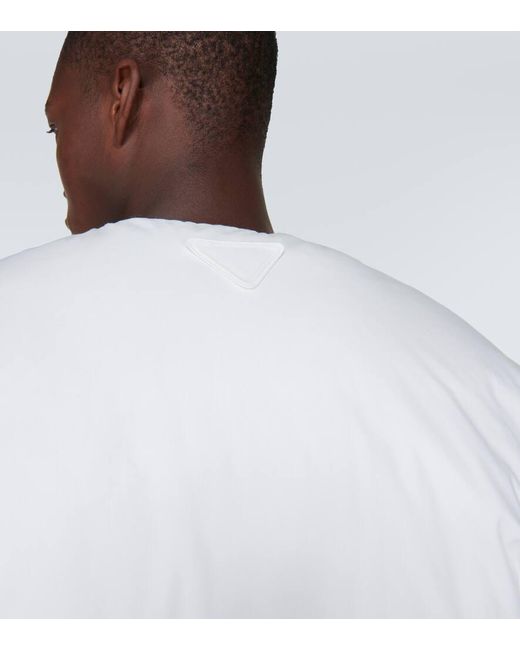 Prada White Cropped Cotton Down Jacket for men